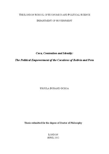 Coca (Erythroxylum coca), Contention and Identity: The Political Empowerment of the Cocaleros of Bolivia and Peru
