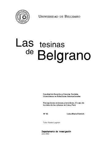 Percepciones erróneas y terrorismo. El caso de la crisis de los rehenes en Lima, Perú