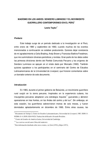 Maoísmo en los Andes: Sendero Luminoso y el movimiento guerrillero contemporáneo en el Perú [1983]