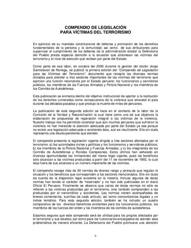Compendio de Legislación para las Víctimas del Terrorismo