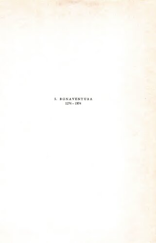 S. Bonaventura 1274-1974, IV: Theologica