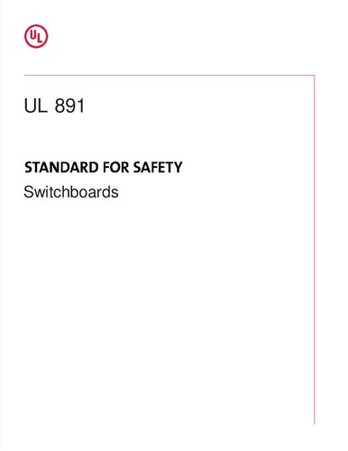 UL 891 Standard for Safety Switchboards