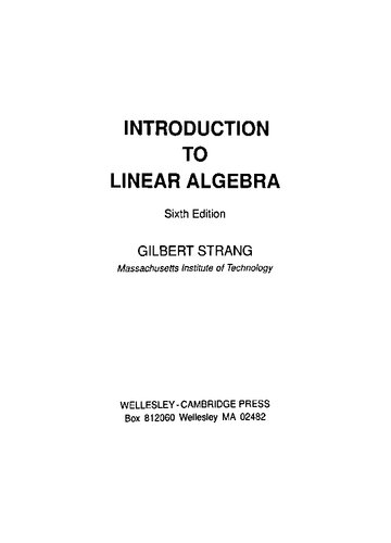 Introduction to Linear Algebra