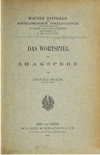 Das Wortspiel bei Shakspere [Shakespeare]