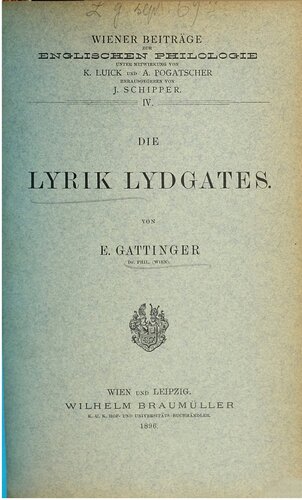 Die Lyrik Lydgates