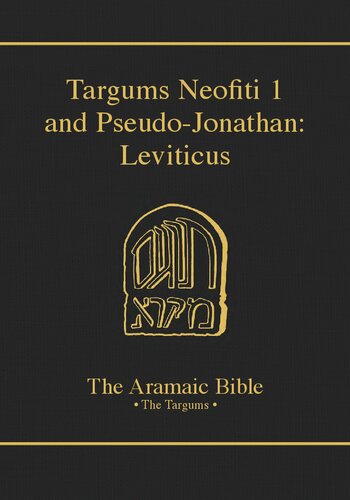 Targums Neofiti 1 and Pseudo-Jonathan: Leviticus