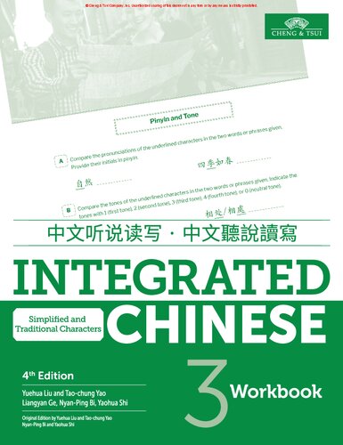 Integrated Chinese Workbook 4th Edition (Simplified and Traditional Characters)
