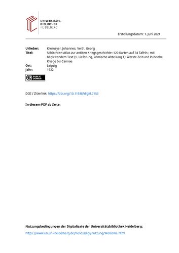 Schlachten-Atlas zur antiken Kriegsgeschichte: 120 Karten auf 34 Tafeln mit begleitendem Text