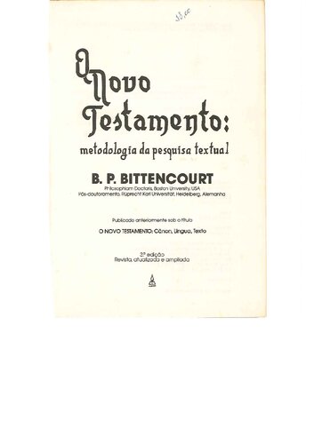 O Novo Testamento: Metodologia de crítica textual