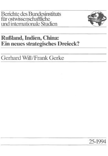 Rußland, Indien, China: Ein neues strategisches Dreieck?