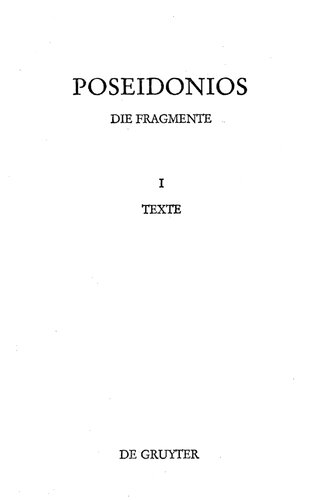 Poseidonios, die Fragmente
