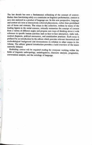 Rethinking Context: Language as an Interactive Phenomena