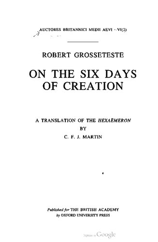On the Six Days of Creation