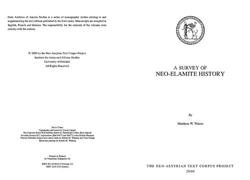 A Survey of Neo-Elamite History