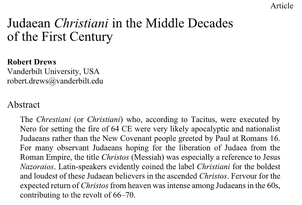 Judaean Christiani in the Middle Decades of the First Century