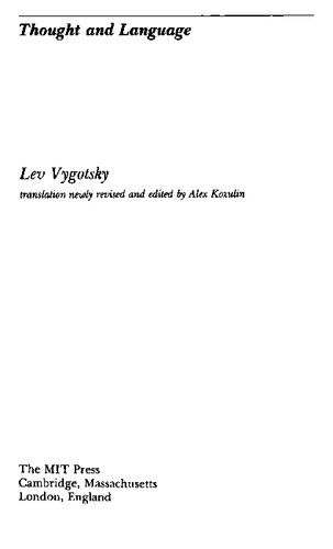 Thought and Language - Revised Edition