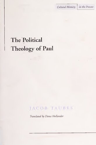 The Political Theology of Paul