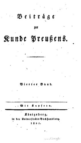 Beiträge zur Kunde Preußens