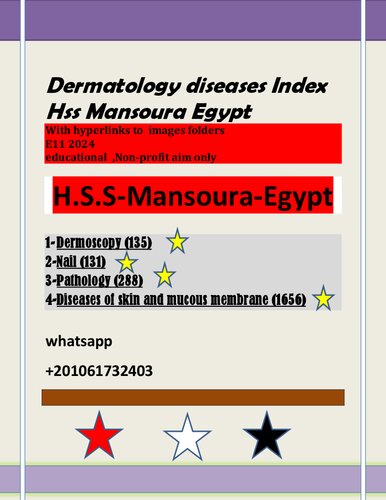 E 11 june 2024 Dermatology diseases index with hyperlink