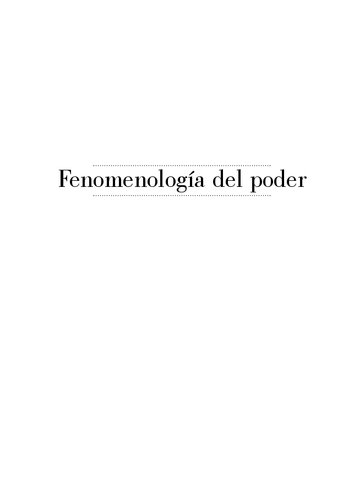 Fenomenología del Poder