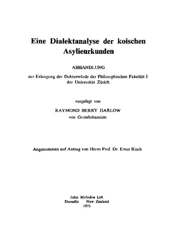 Eine Dialektanalyse der koischen Asylieurkunden