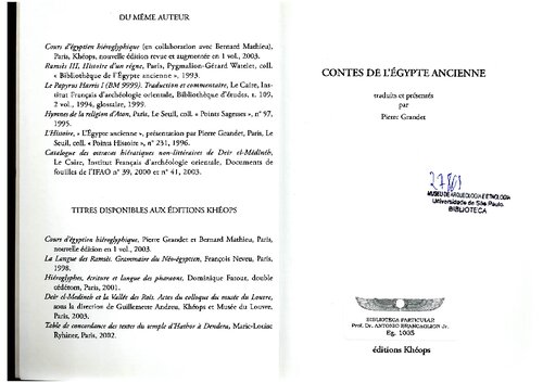 Contes de l'Egypte Ancienne