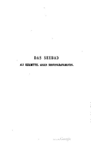 Das Seebad als Heilmittel gegen Nervenkrankheiten