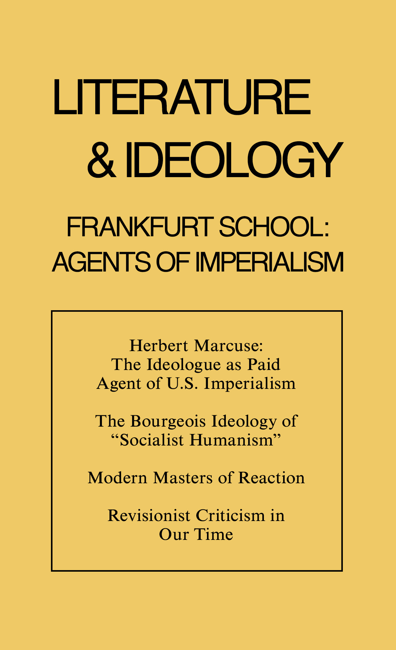 Frankfurt School: Agents of Imperialism
