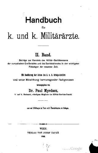 Das französische Militär-Sanitätswesen. Geschichte und gegenwärtige Gestaltung.