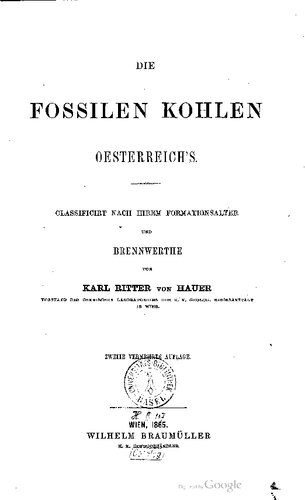 Die fossilen Kohlen Österreichs