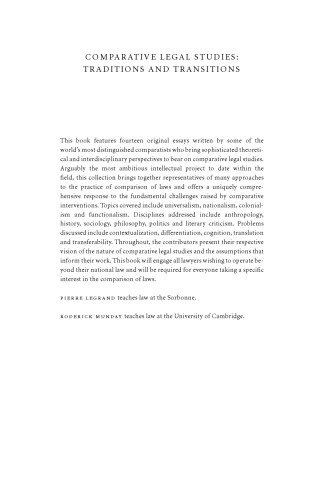 Comparative Legal Studies: Traditions and Transitions