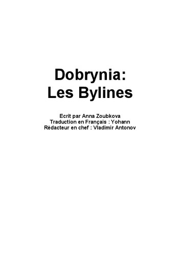 Dobrynia. les Bylines