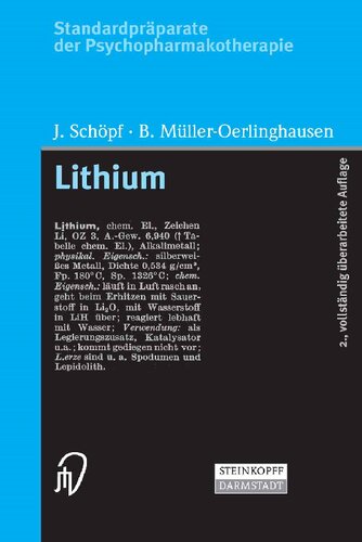 Standardpräparate der Psychopharmakotherapie. Lithium (German Edition)