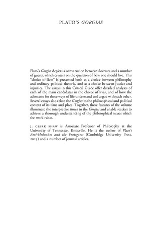 Plato's Gorgias: A Critical Guide (Cambridge Critical Guides)