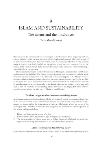 Islam and Sustainability: The Norms and the Hindrances