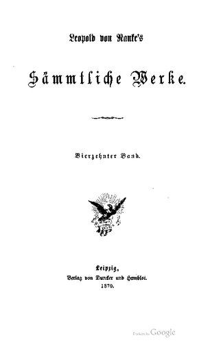 Eglische Geschichte vornehmlich des siebzehnten Jahrhunderts