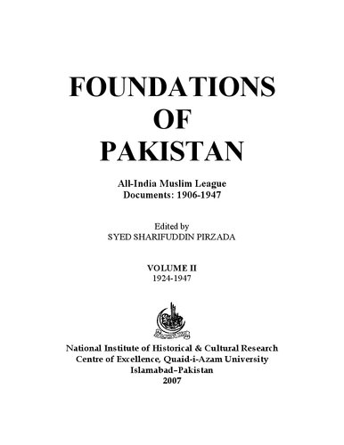 Foundations of Pakistan Vol-2