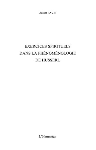 Exercices spirituels dans la phnomnologie de Husserl