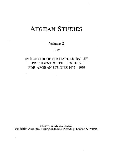 Afghan Studies 1979 Volume 2