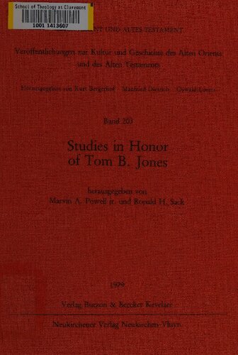 Studies in Honor of Tom B. Jones