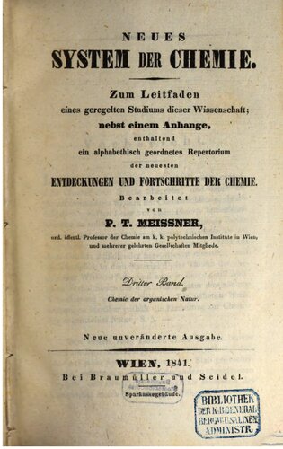Neues System der Chemie ; zum Leitfaden eines geregelten Studiums dieser Wissenschaft