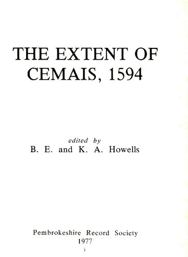 The Extent of Cemais, 1594