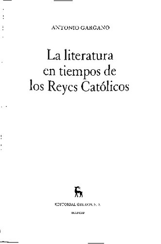 La literatura en tiempos de los reyes católicos