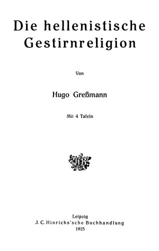 Die hellenistische Gestirnreligion