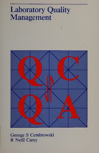 Laboratory Quality Management: Qc and Qa