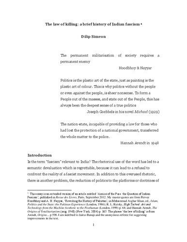 The Law of Killing: A brief history of Indian fascism