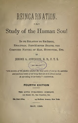 Reincarnation: A Study of the Human Soul