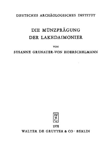 Die Münzprägung der Lakedaimonier