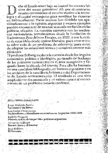 Petróleo y nacionalismo en la Argentina