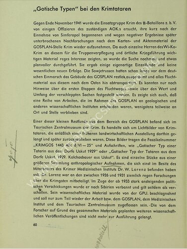 Gotische Typen bei den Krimtataren (1942) - Unterlagen des Bataillons der Waffen-SS z.b.V. (Sonderkommando Künsberg)